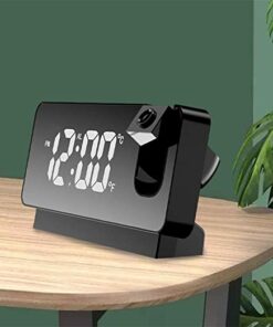 DROZIP Projection Alarm Clock, Desk Clock Table Clock Multifunctional Digital Alarm Clock Thermometer Hygrometer Led Clock for Home Bedroom, Study and Office