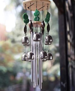 Paradigm Pictures Wind Chimes for Home Decoration & Positive Energy fengshui Items (Silver windchimes, 12 Bell & 6 Pipes)