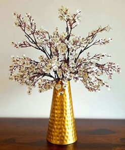 Mahogany Life Metal Gold Flower Vase for Vintage Antique Home Decor | Decorative Vintage Table Gold Flower Vase For Home Decoration | Copper Home Decor Vase Items For Living Room (Flowers Not Included)