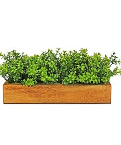 fancymart Artificial Gardenia Plant Bunch in Wood Planter, Home and Office Decor Plants for Decoration, Realistic Green Decorative for Interior, Living Room, Office Desk