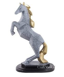 CraftVatika Horse with Uplifted Legs Standing Showpiece Statue for Home Decor Office Living Room Decoration Gift Item (Inches)