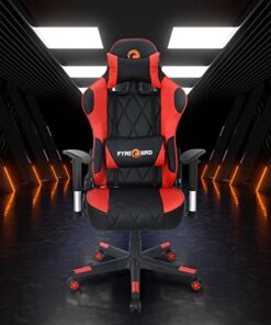 Nilkamal Fyrebird Marvel Ergonomic Gaming Chair with Adjustable Neck, Lumbar Pillow, 3D Adjustable Armrest, Gas Lift Mechanism, & 100mm Tilt (Finish: Black/Red)