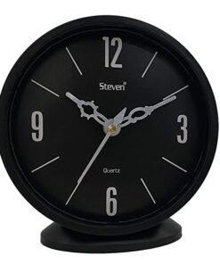 Table Clock Clock by STEVEN Quartz LLP, Size Small 5 INCH Model NO.501 (Black)