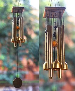 Paradigm Pictures Home Decoration Items Wind Chimes for Home (Golden,Pipe & Hanging Bells)