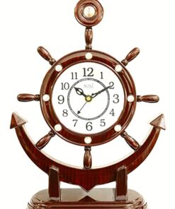 E-DEAL Plastic Antique Look Abstract Analogue Table Clock (Brown)