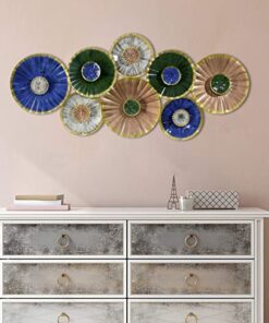 Craftter Metal 'Small Circle and Large Circle' Wall Art Sculpture Hanging (Multicolour, 47 X 21 X 2 inch)