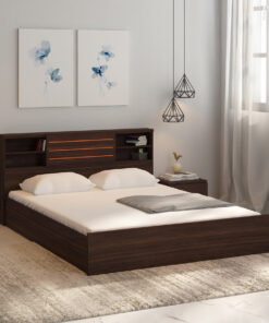 Kaito King Size Bed With Storage In Wenge Finish