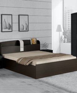 Kosmo Imperial Queen Size Bed with Drawer Storage in Natural Wenge Finish