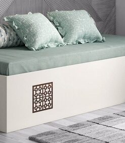 Livo Day Single Bed with storage In Frosty White Colour