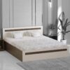 Maltein Queen Size Bed with Storage in Wenge & White Finish