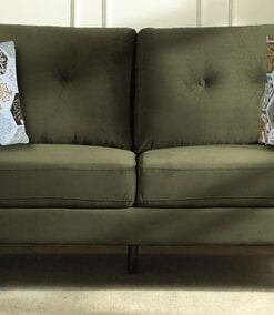 Merida 3 Seater Velvet Sofa In Dark Olive Colour